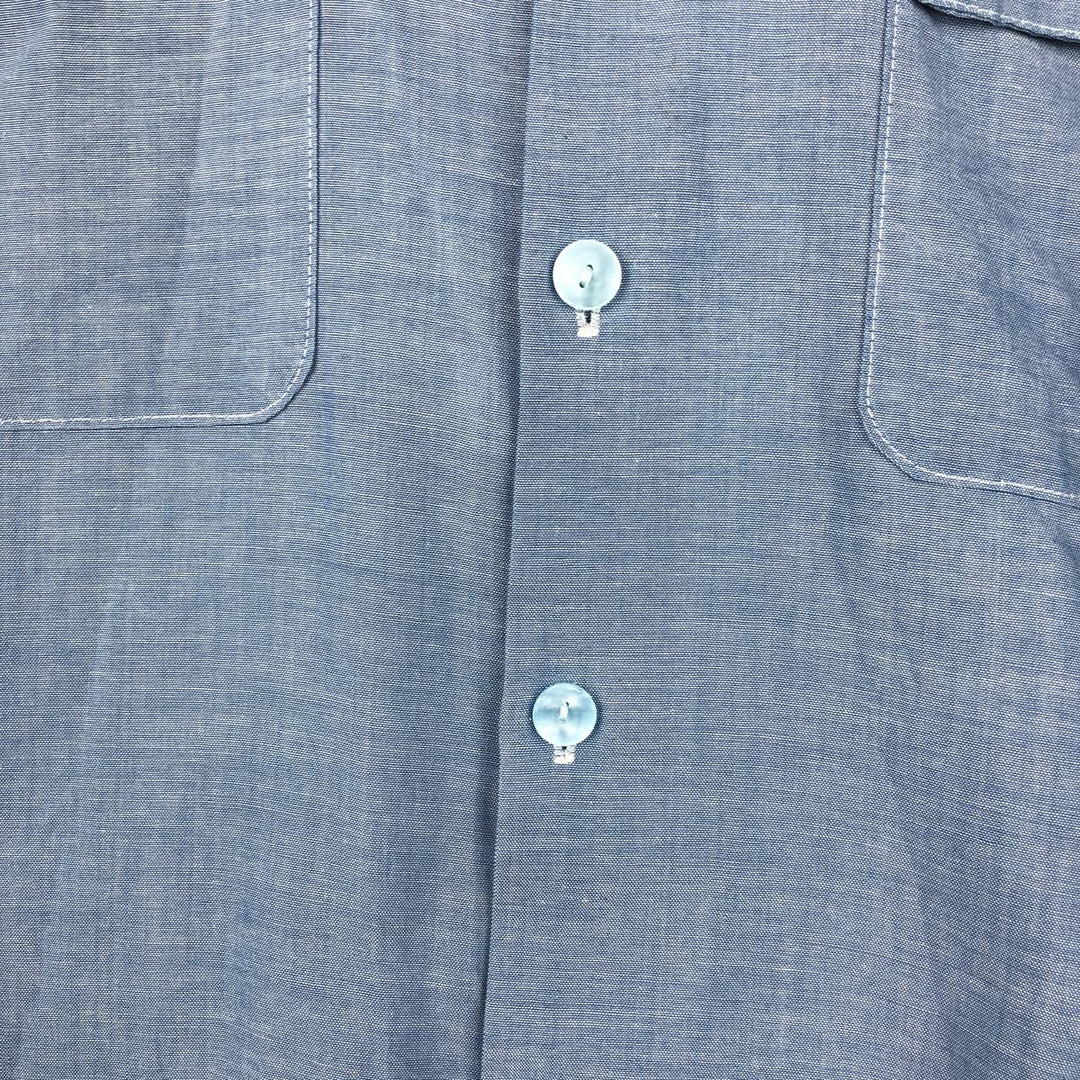 70'S Big Yank Long-Sleeve Chambray Shirt, Men's Size L (Equivalent), Vintage cotton blue type Vintage Second Hand