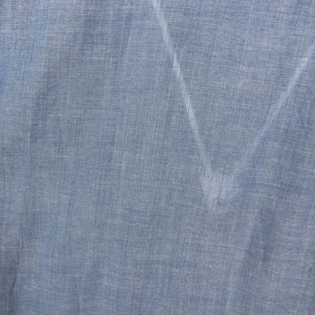 70'S Big Yank Long-Sleeve Chambray Shirt, Men's Size L (Equivalent), Vintage cotton blue type Vintage Second Hand