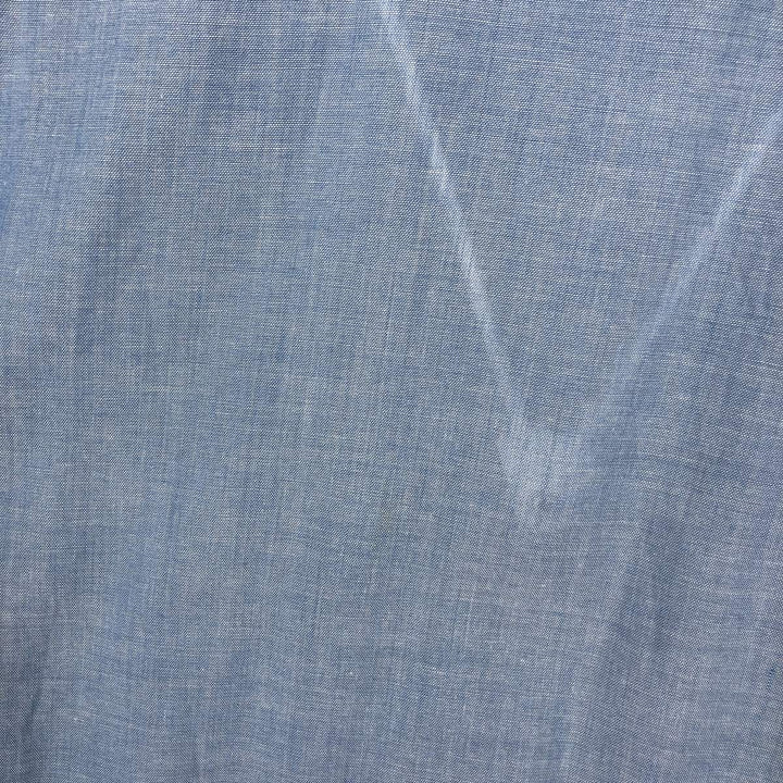 70'S Big Yank Long-Sleeve Chambray Shirt, Men's Size L (Equivalent), Vintage cotton blue type Vintage Second Hand