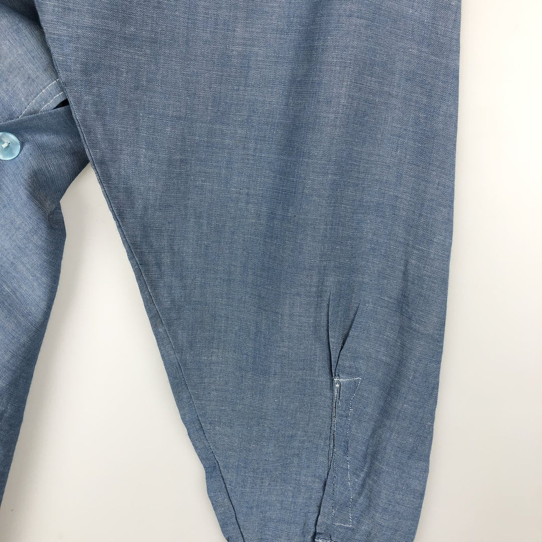 70'S Big Yank Long-Sleeve Chambray Shirt, Men's Size L (Equivalent), Vintage cotton blue type Vintage Second Hand