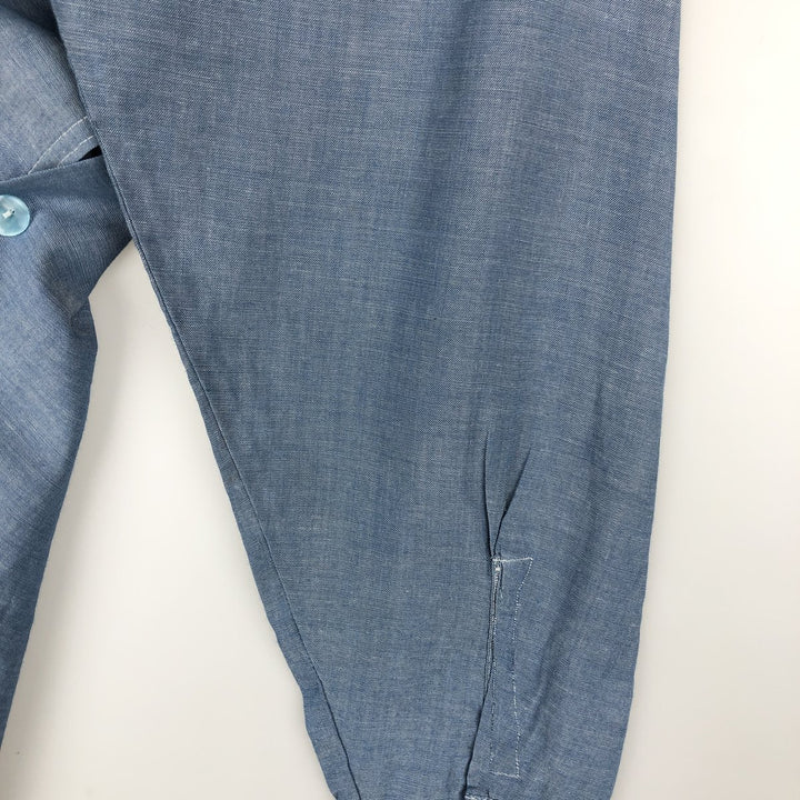 70'S Big Yank Long-Sleeve Chambray Shirt, Men's Size L (Equivalent), Vintage cotton blue type Vintage Second Hand