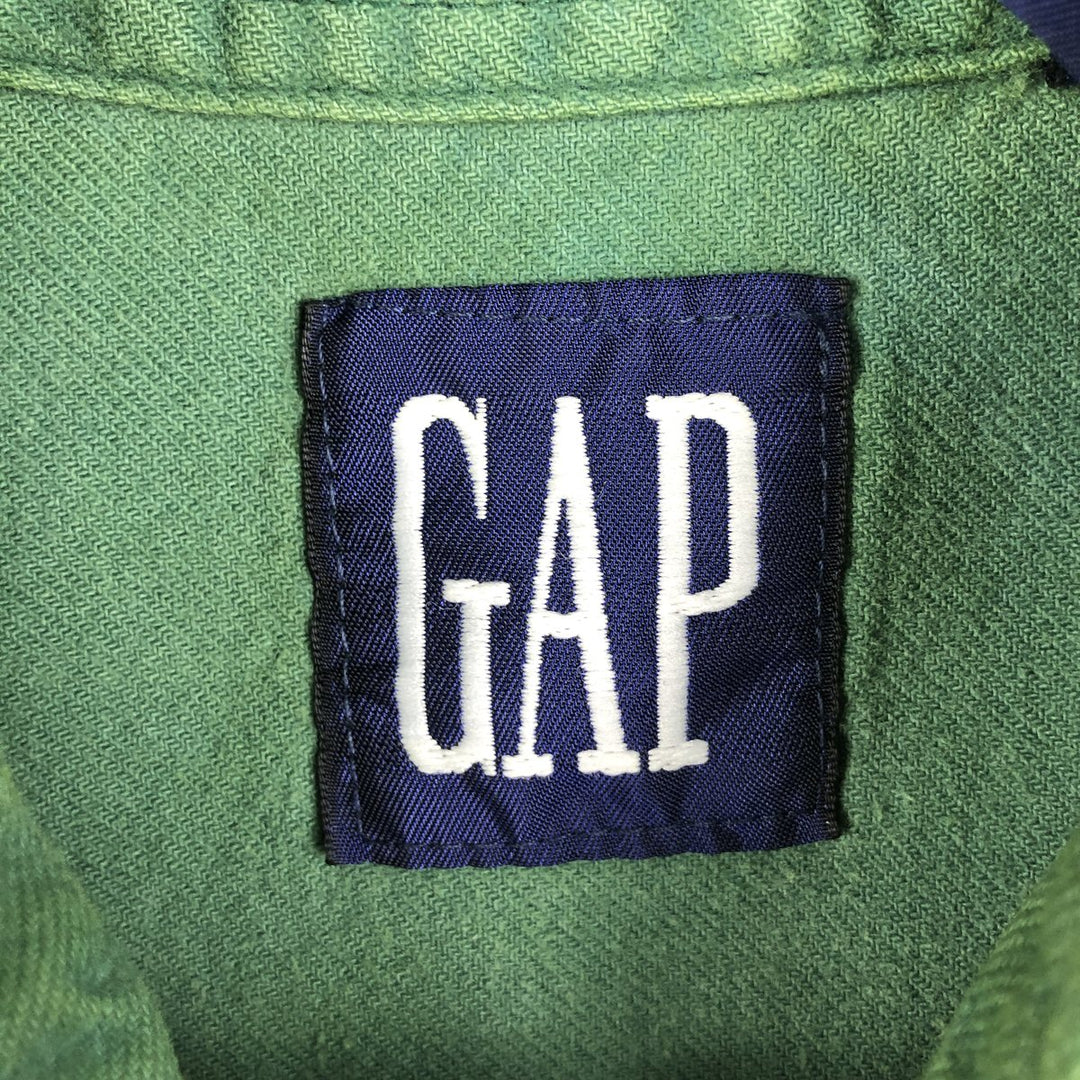 90'S GAP (Old GAP) Long-Sleeve Work Shirt, Men's Size M (approx.) cotton green type Vintage Second Hand