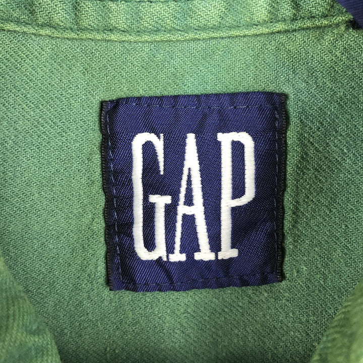 90'S GAP (Old GAP) Long-Sleeve Work Shirt, Men's Size M (approx.) cotton green type Vintage Second Hand