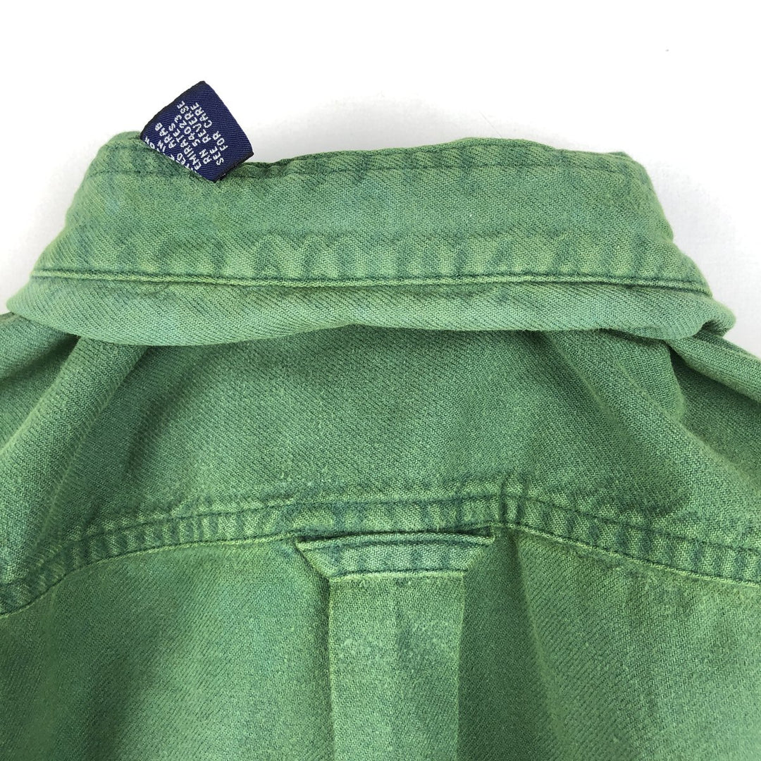 90'S GAP (Old GAP) Long-Sleeve Work Shirt, Men's Size M (approx.) cotton green type Vintage Second Hand