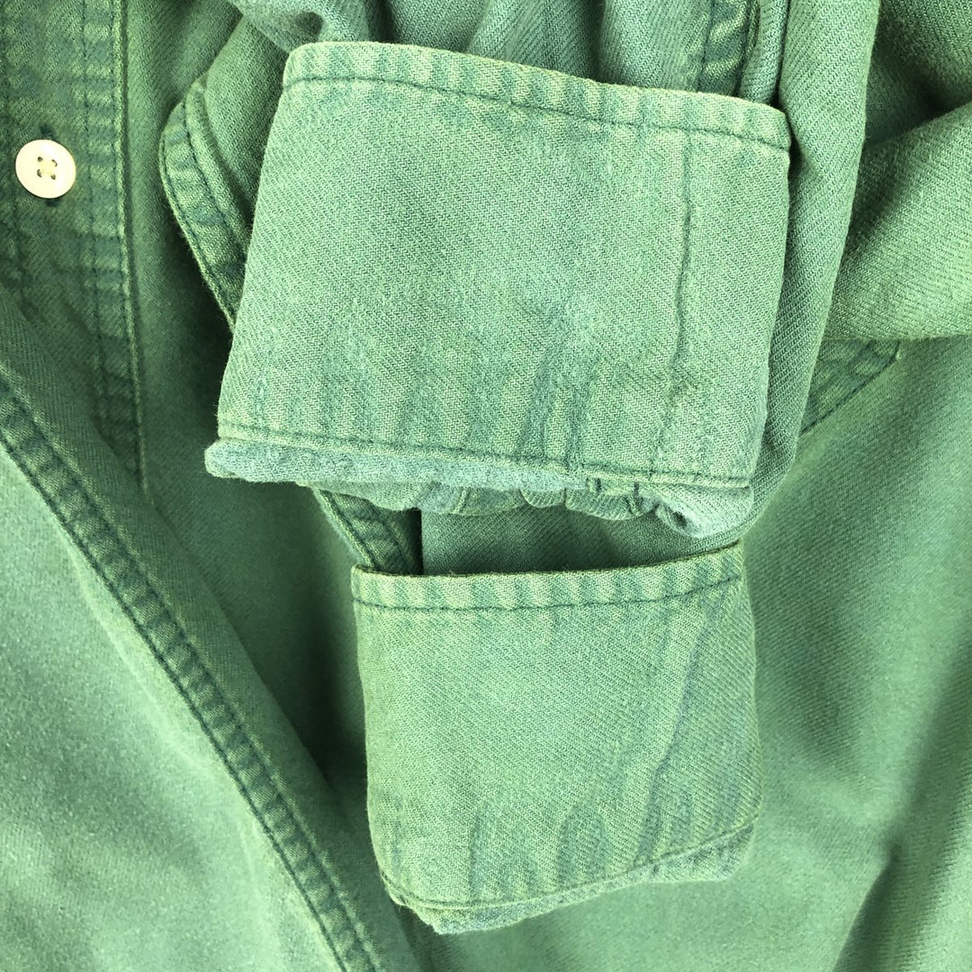90'S GAP (Old GAP) Long-Sleeve Work Shirt, Men's Size M (approx.) cotton green type Vintage Second Hand