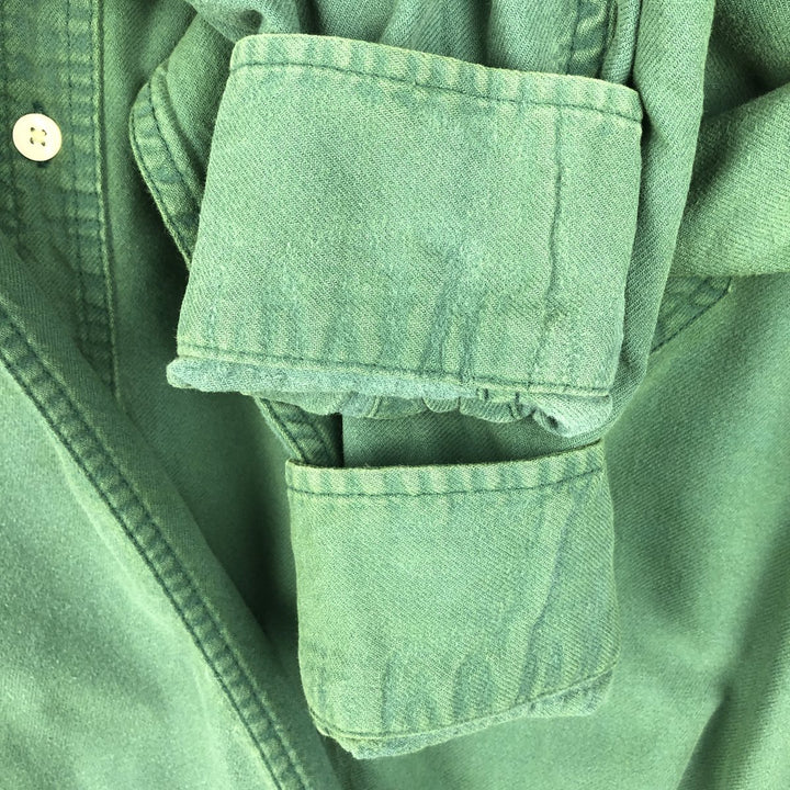 90'S GAP (Old GAP) Long-Sleeve Work Shirt, Men's Size M (approx.) cotton green type Vintage Second Hand