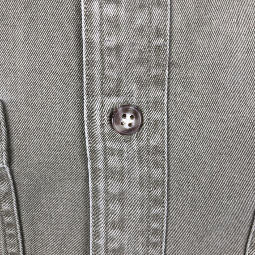 90'S GAP (Old GAP) Long-Sleeve Work Shirt, Men's Size M (approx.) cotton Khaki type sage green Vintage Second Hand