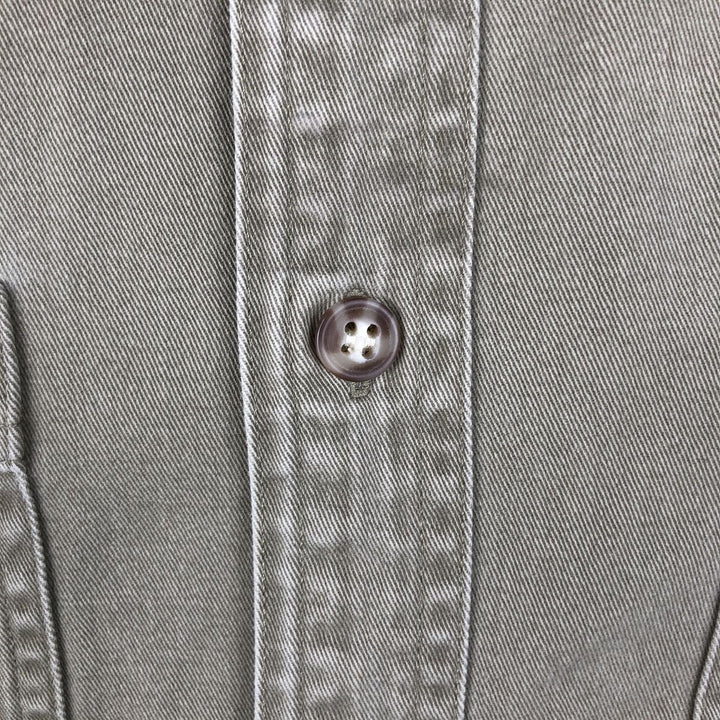 90'S GAP (Old GAP) Long-Sleeve Work Shirt, Men's Size M (approx.) cotton Khaki type sage green Vintage Second Hand