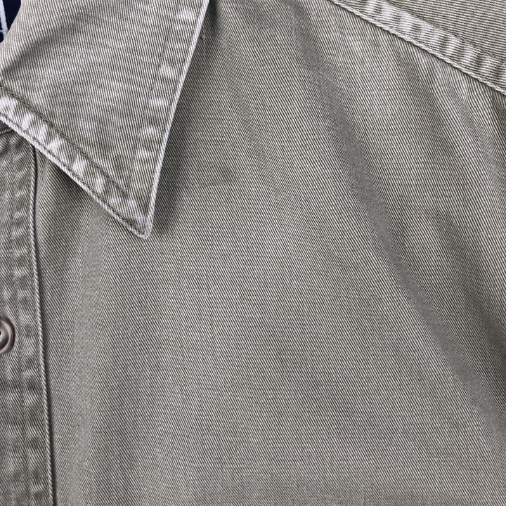 90'S GAP (Old GAP) Long-Sleeve Work Shirt, Men's Size M (approx.) cotton Khaki type sage green Vintage Second Hand