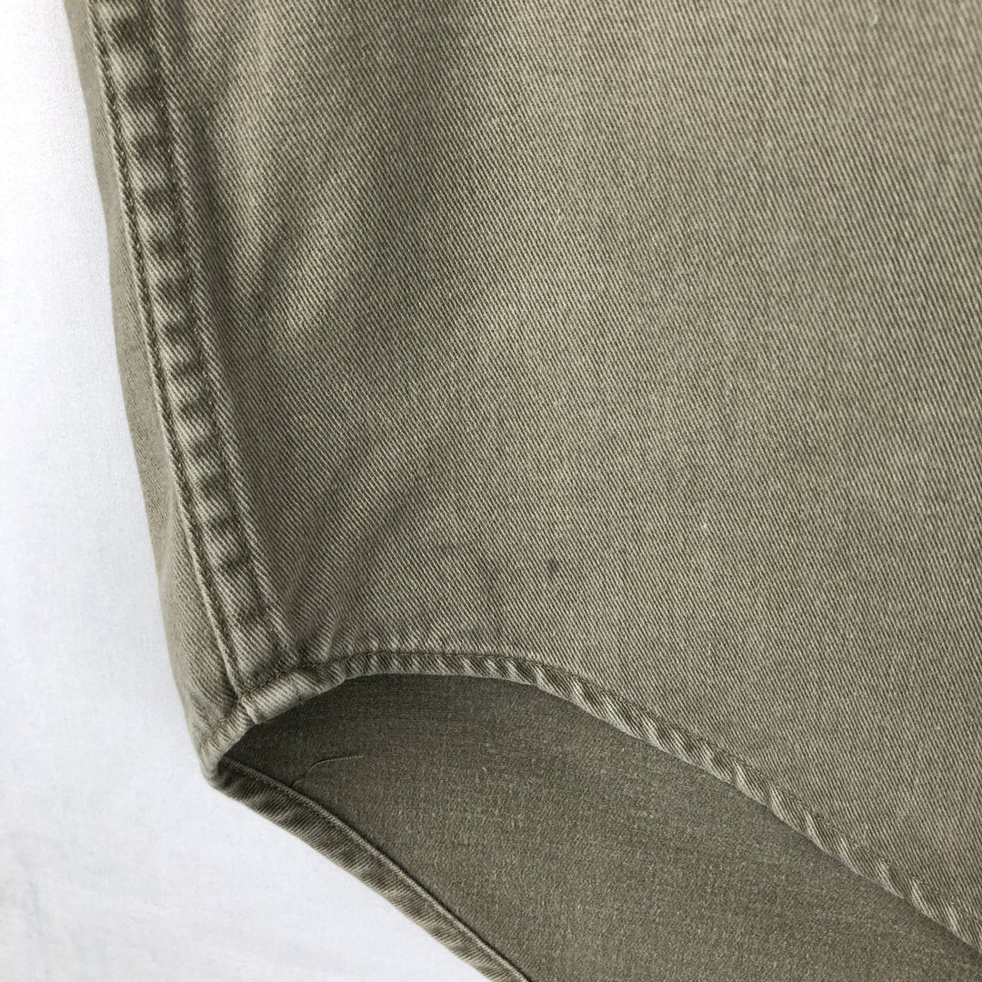 90'S GAP (Old GAP) Long-Sleeve Work Shirt, Men's Size M (approx.) cotton Khaki type sage green Vintage Second Hand