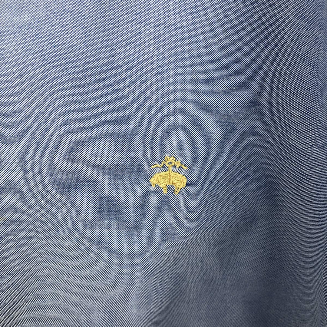 Brooks Brothers 1818 long sleeve button-down shirt, men's size L Supima Cotton blue type Vintage Second Hand