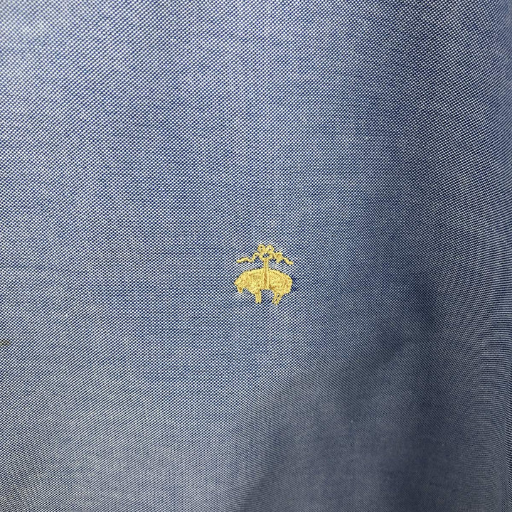 Brooks Brothers 1818 long sleeve button-down shirt, men's size L Supima Cotton blue type Vintage Second Hand