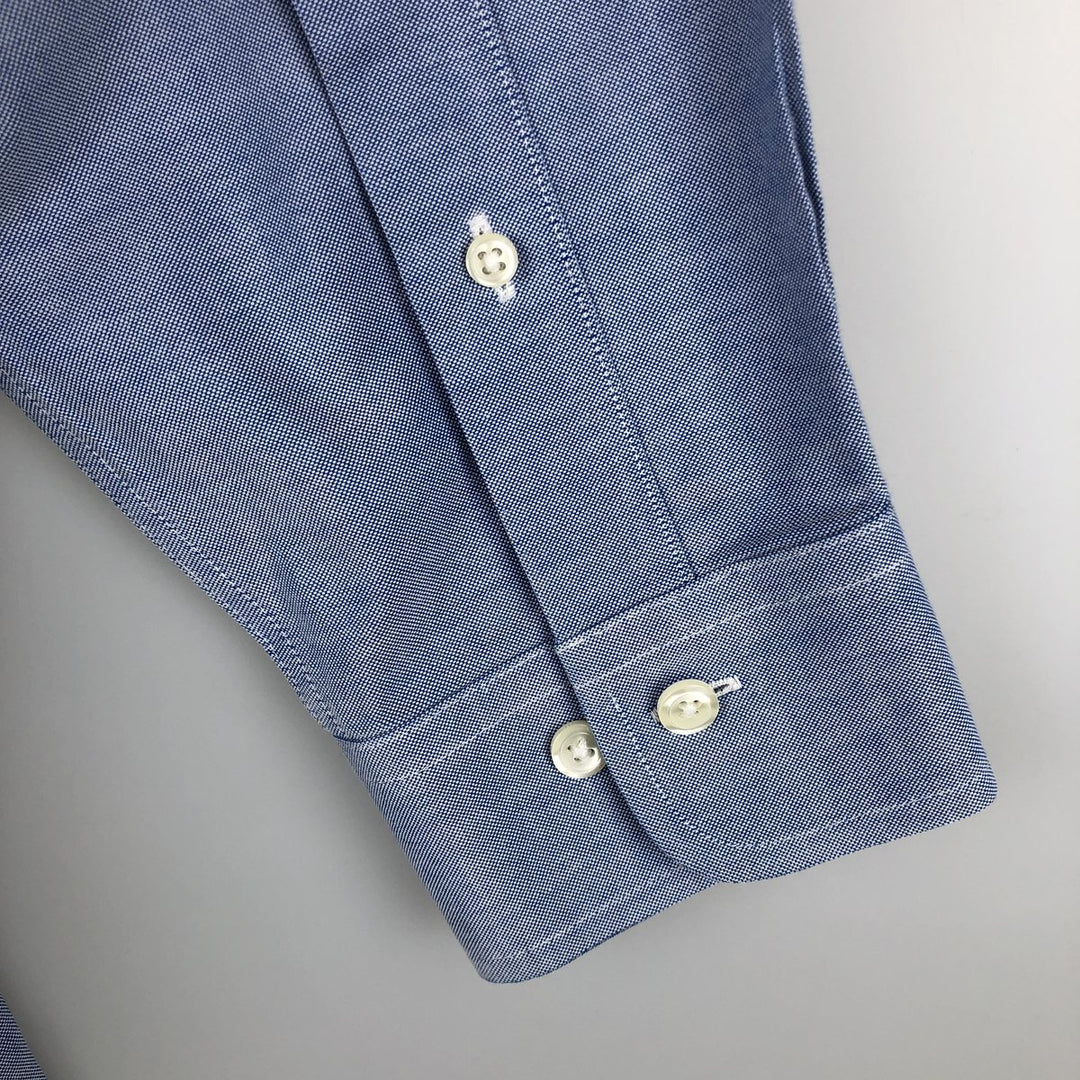 Brooks Brothers 1818 long sleeve button-down shirt, men's size L Supima Cotton blue type Vintage Second Hand