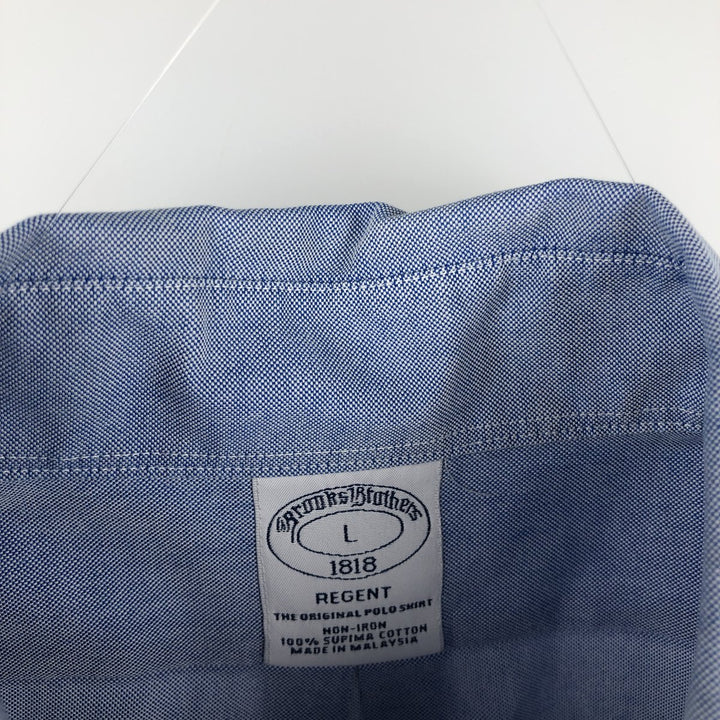 Brooks Brothers 1818 long sleeve button-down shirt, men's size L Supima Cotton blue type Vintage Second Hand