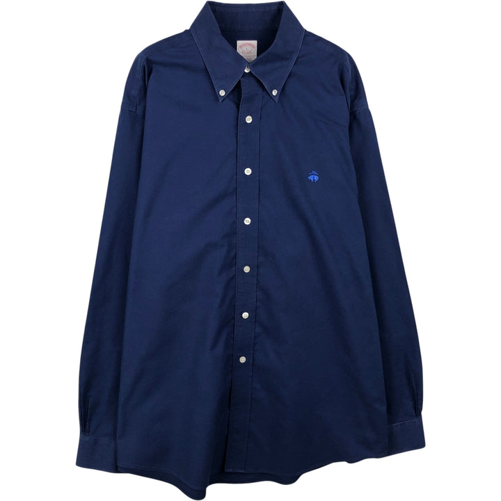 Brooks Brothers Est.1818 Long Sleeve Button-Down Shirt, Men's Size L Supima Cotton navy blue type Vintage Second Hand
