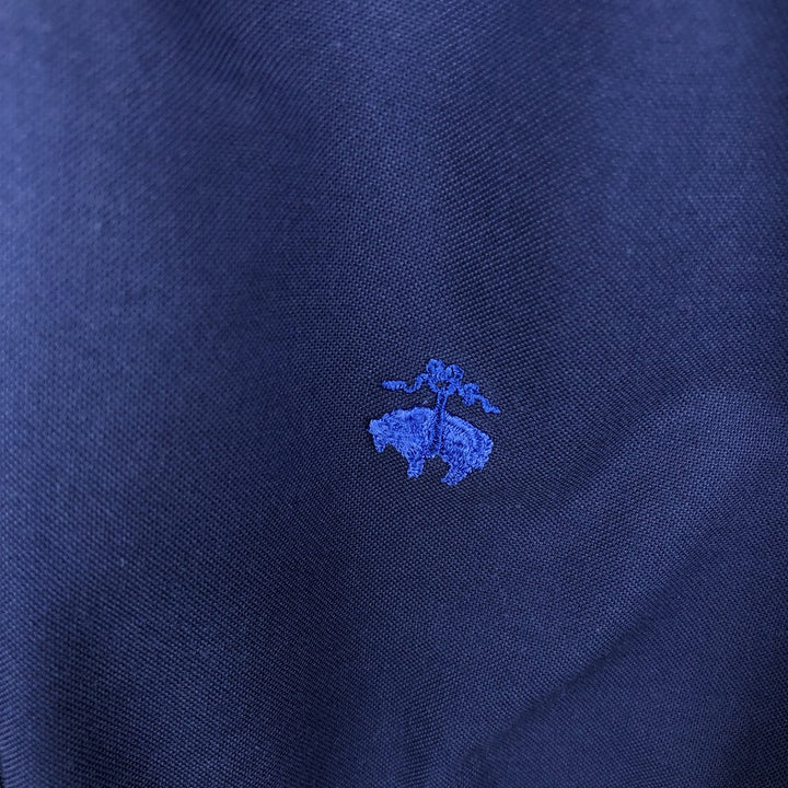 Brooks Brothers Est.1818 Long Sleeve Button-Down Shirt, Men's Size L Supima Cotton navy blue type Vintage Second Hand