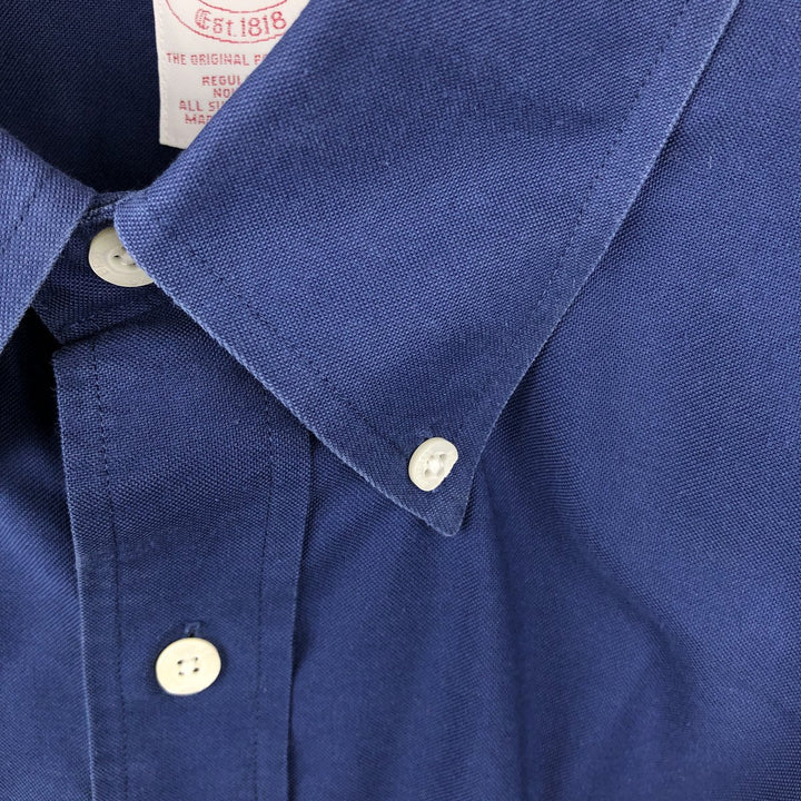 Brooks Brothers Est.1818 Long Sleeve Button-Down Shirt, Men's Size L Supima Cotton navy blue type Vintage Second Hand