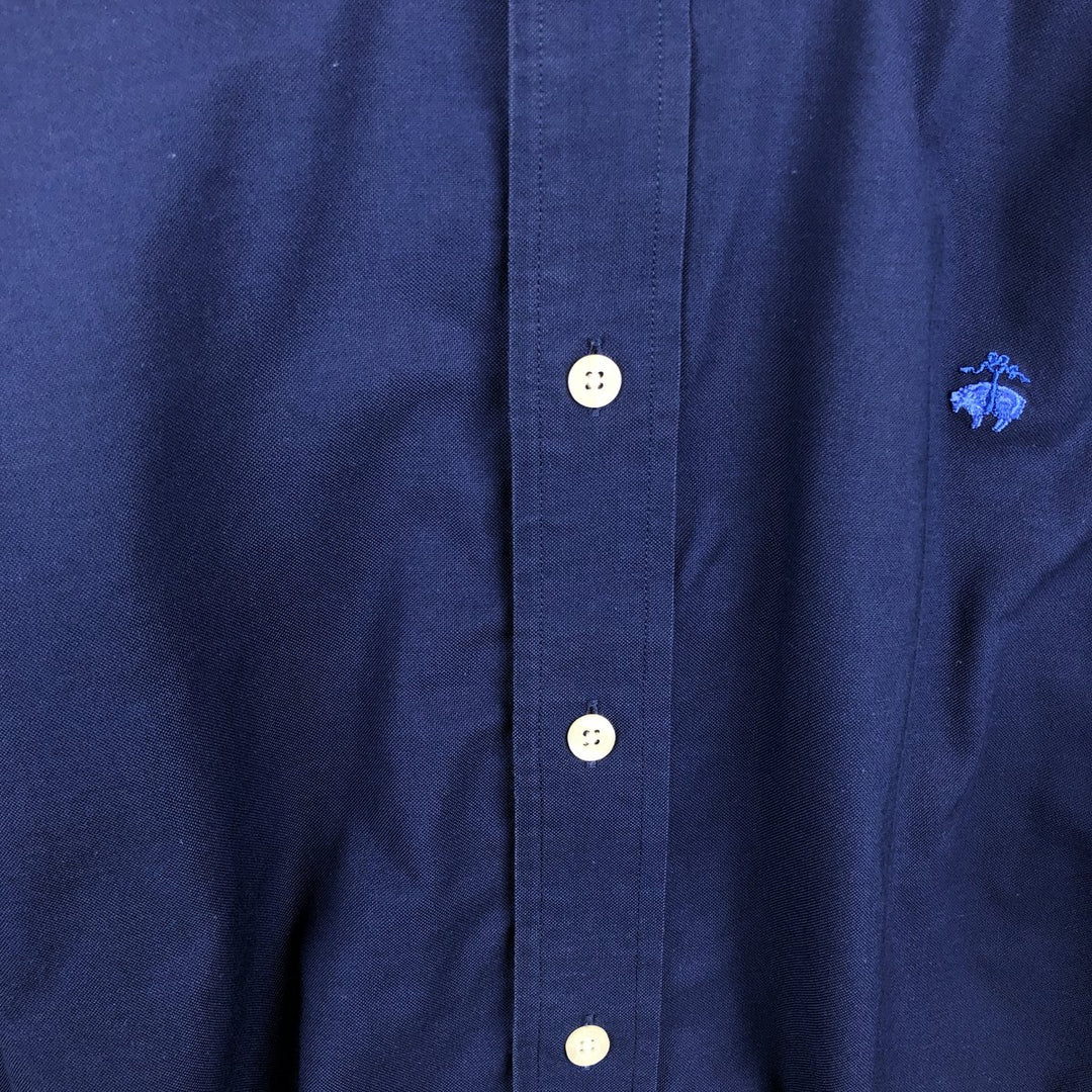 Brooks Brothers Est.1818 Long Sleeve Button-Down Shirt, Men's Size L Supima Cotton navy blue type Vintage Second Hand