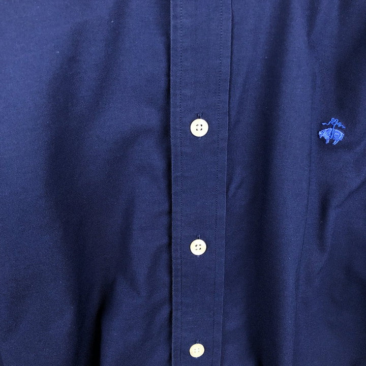 Brooks Brothers Est.1818 Long Sleeve Button-Down Shirt, Men's Size L Supima Cotton navy blue type Vintage Second Hand