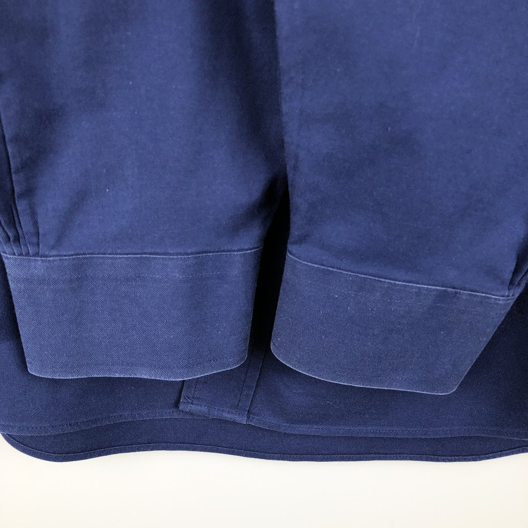 Brooks Brothers Est.1818 Long Sleeve Button-Down Shirt, Men's Size L Supima Cotton navy blue type Vintage Second Hand