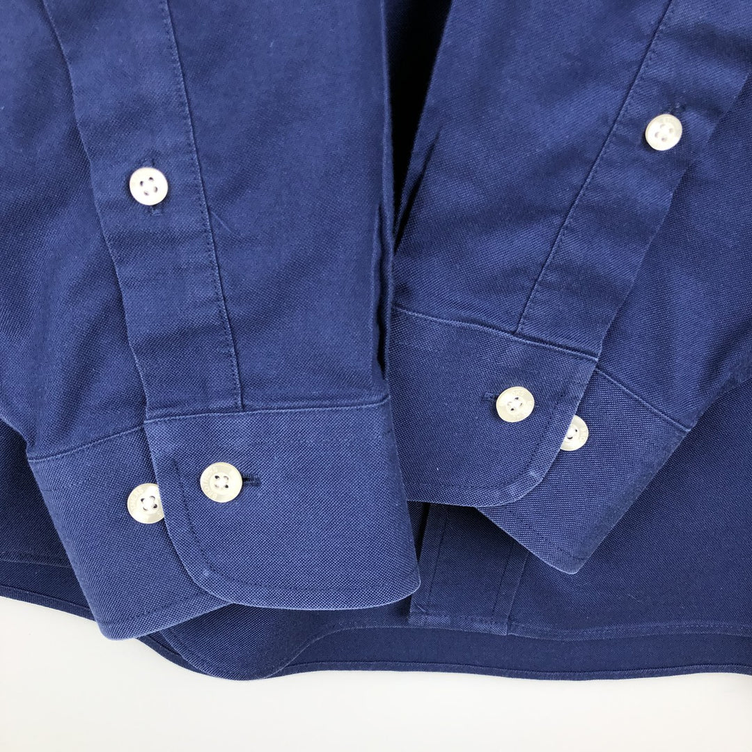 Brooks Brothers Est.1818 Long Sleeve Button-Down Shirt, Men's Size L Supima Cotton navy blue type Vintage Second Hand