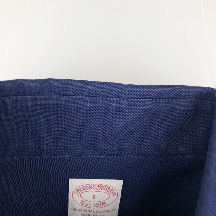 Brooks Brothers Est.1818 Long Sleeve Button-Down Shirt, Men's Size L Supima Cotton navy blue type Vintage Second Hand