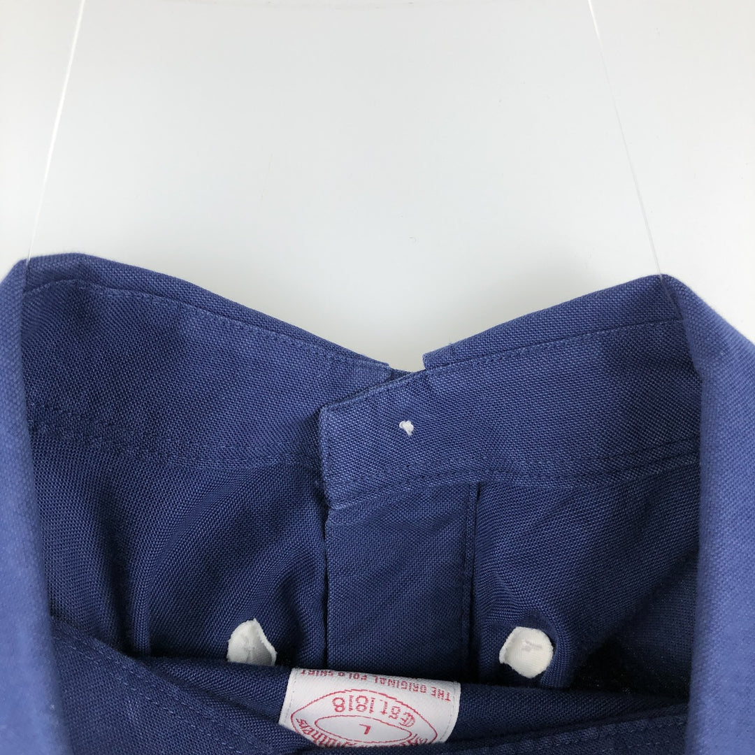 Brooks Brothers Est.1818 Long Sleeve Button-Down Shirt, Men's Size L Supima Cotton navy blue type Vintage Second Hand