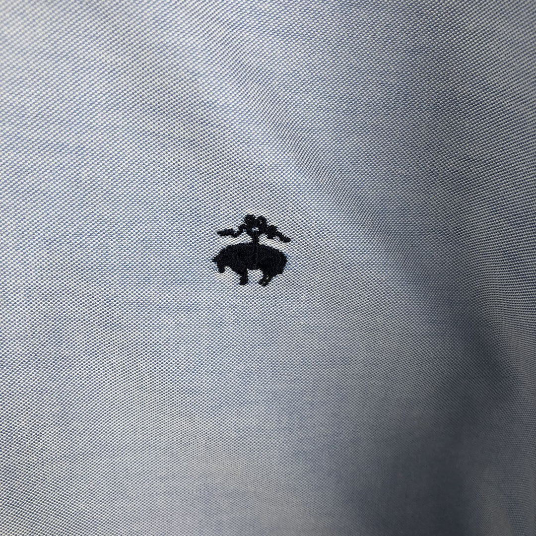 Brooks Brothers Est.1818 Long Sleeve Button Down Shirt, Men's M Size Supima Cotton Blue type light blue Vintage Second Hand