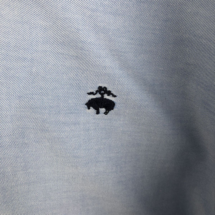 Brooks Brothers Est.1818 Long Sleeve Button Down Shirt, Men's M Size Supima Cotton Blue type light blue Vintage Second Hand