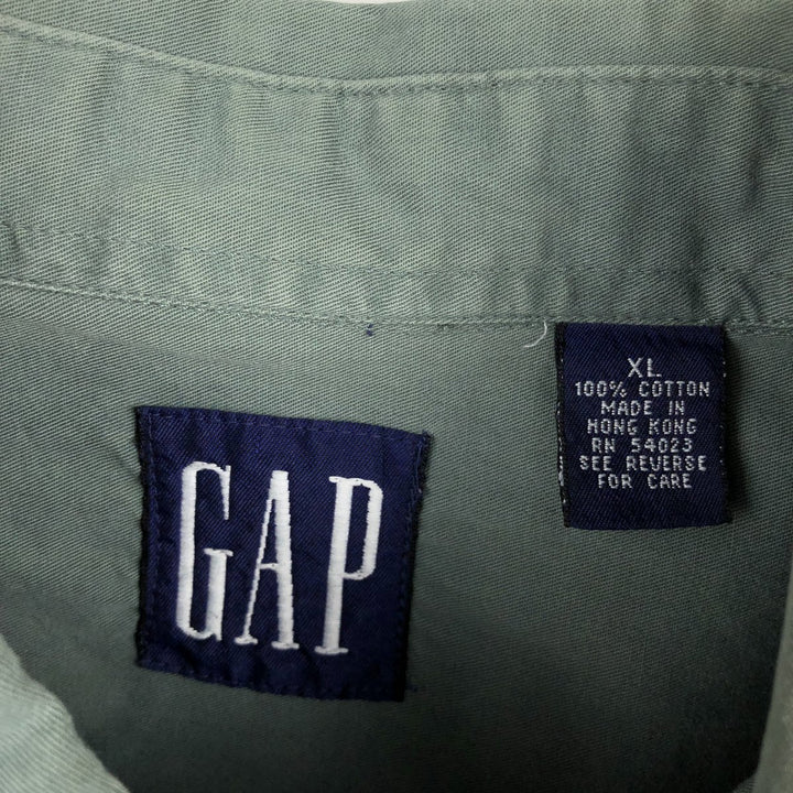 90'S GAP (Old GAP) Long-Sleeve Button-Down Shirt, Men's Size XL (Equivalent), Vintage cotton green type Vintage Second Hand