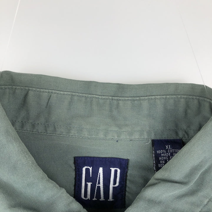 90'S GAP (Old GAP) Long-Sleeve Button-Down Shirt, Men's Size XL (Equivalent), Vintage cotton green type Vintage Second Hand