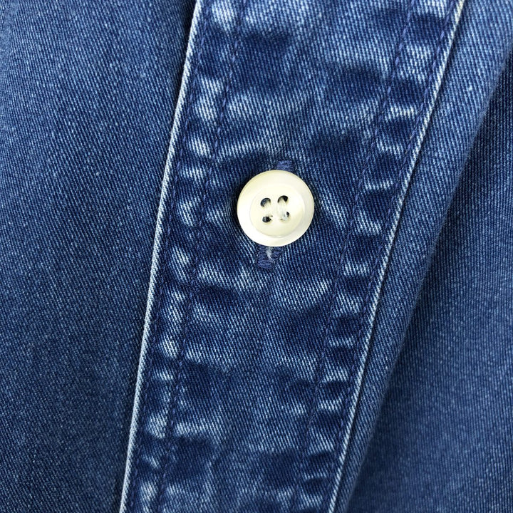 90'S GAP (Old GAP) Long-Sleeve Button-Down Shirt, Men's Size S (Equivalent), Vintage cotton blue type Vintage Second Hand
