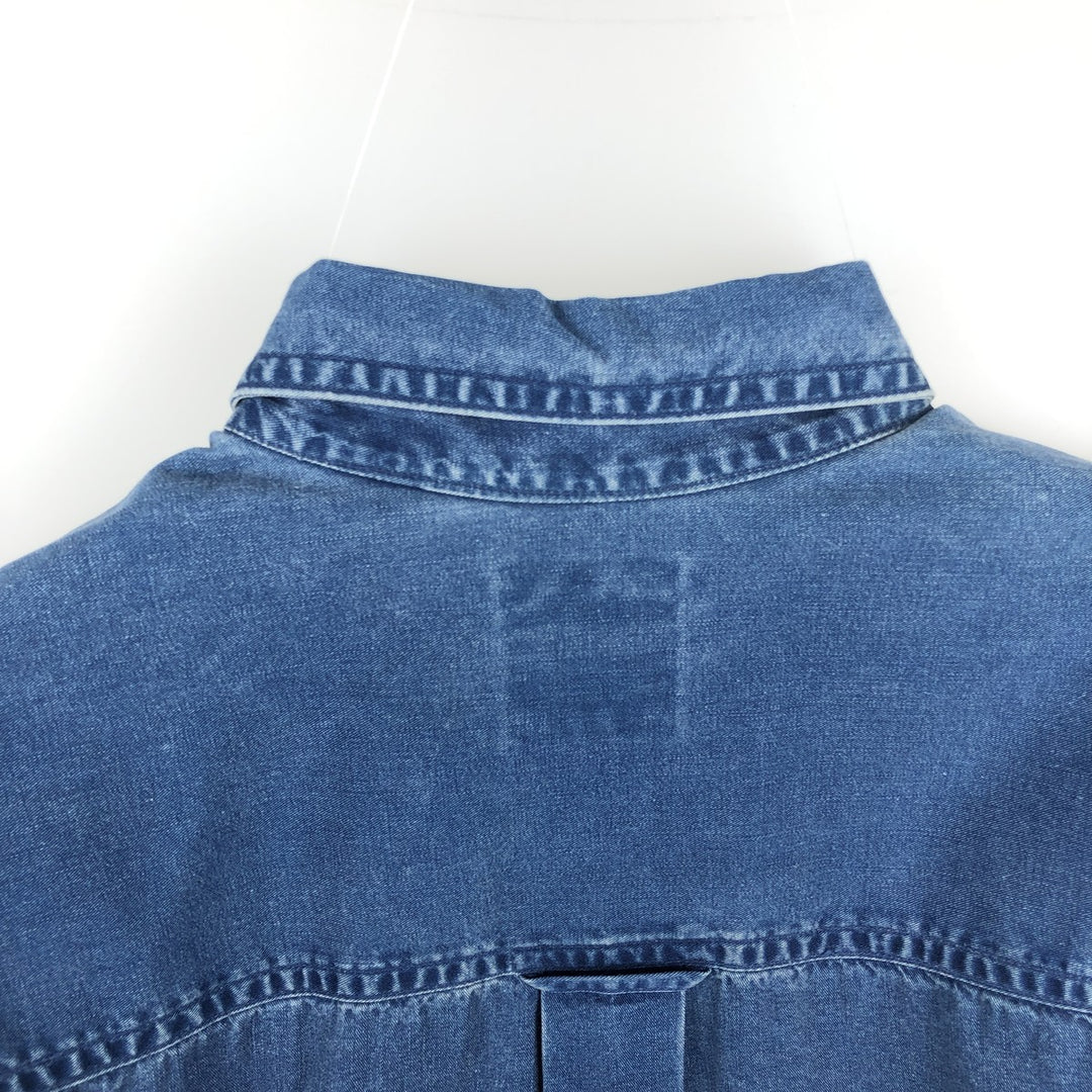 90'S GAP (Old GAP) Long-Sleeve Button-Down Shirt, Men's Size S (Equivalent), Vintage cotton blue type Vintage Second Hand
