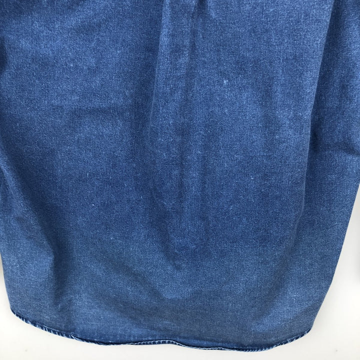 90'S GAP (Old GAP) Long-Sleeve Button-Down Shirt, Men's Size S (Equivalent), Vintage cotton blue type Vintage Second Hand
