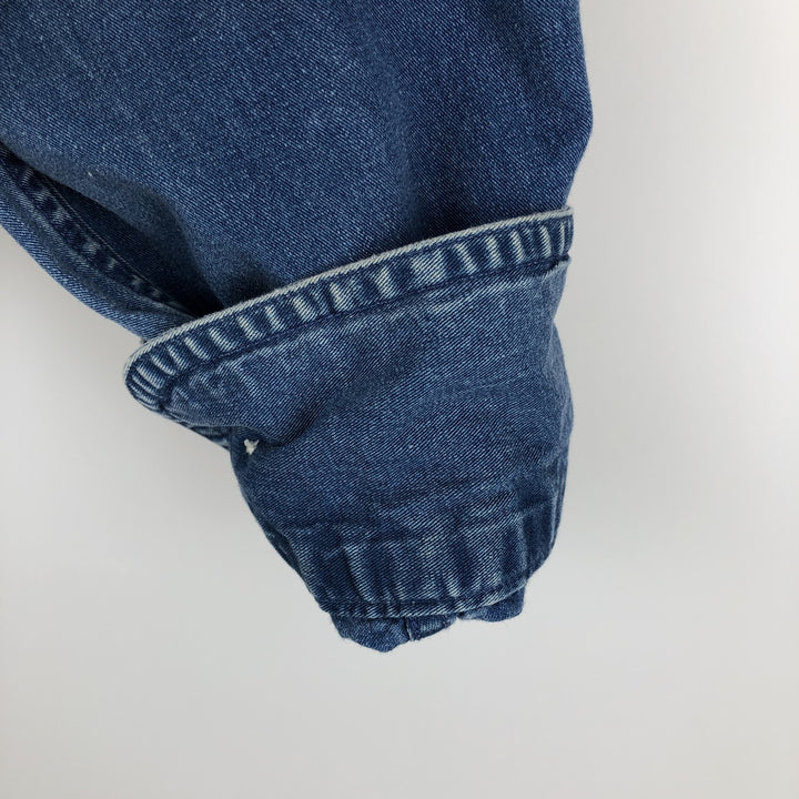 90'S GAP (Old GAP) Long-Sleeve Button-Down Shirt, Men's Size S (Equivalent), Vintage cotton blue type Vintage Second Hand