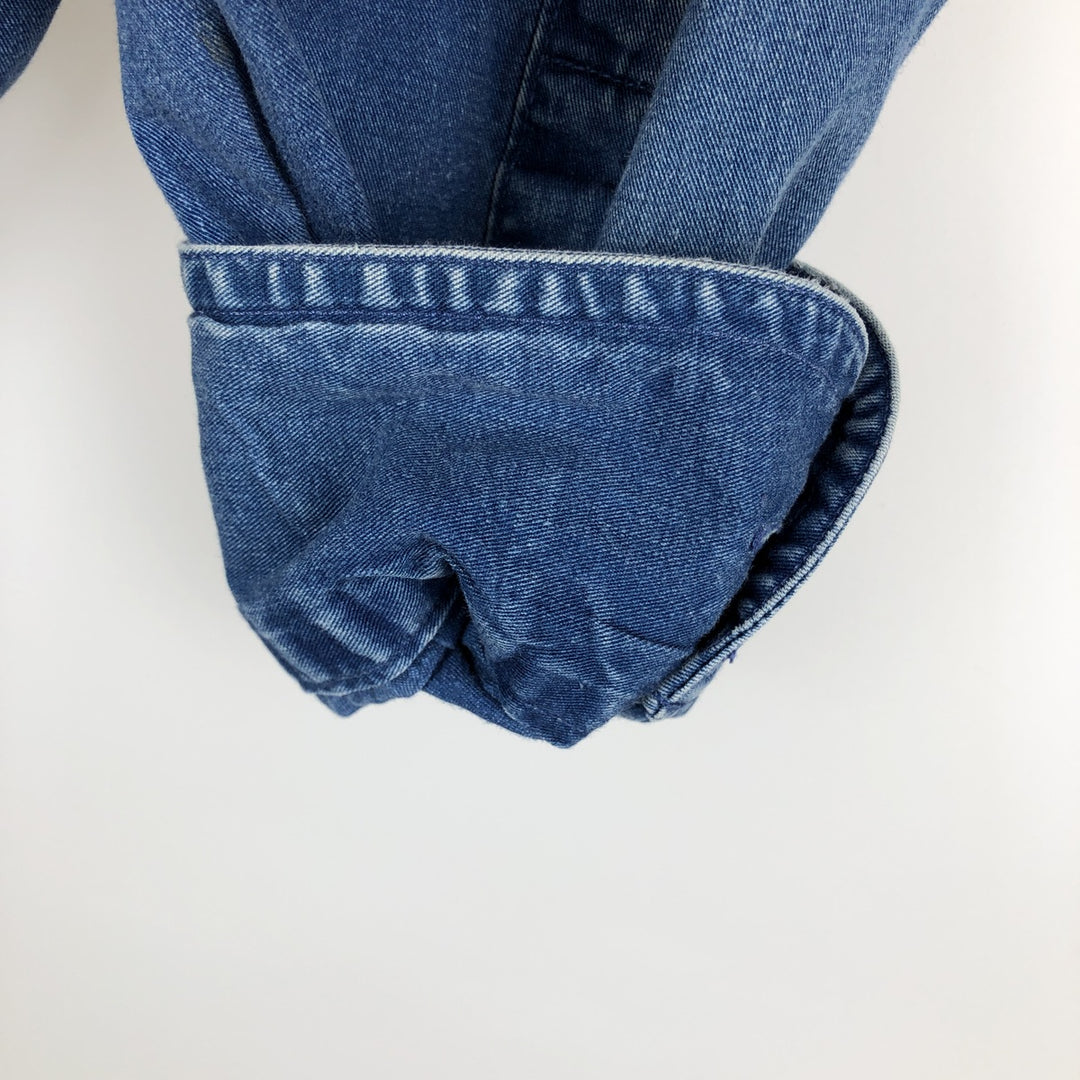 90'S GAP (Old GAP) Long-Sleeve Button-Down Shirt, Men's Size S (Equivalent), Vintage cotton blue type Vintage Second Hand