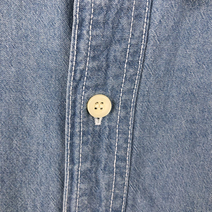 90'S GAP (Old GAP) Long-Sleeve Chambray Shirt, Men's Size M (Equivalent), Vintage cotton blue type Vintage Second Hand