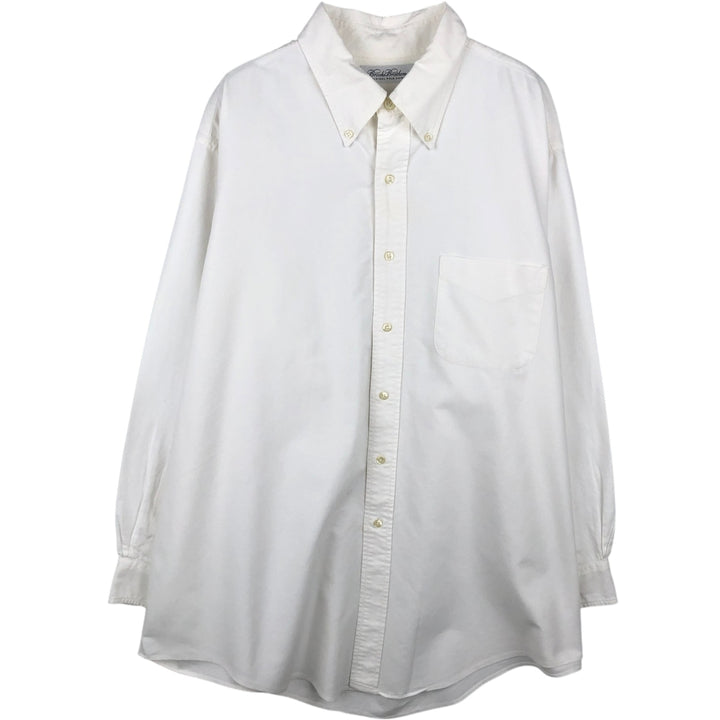 Brooks Brothers long-sleeved button-down shirt, Made in USA, Men's XL cotton white type Vintage Second Hand