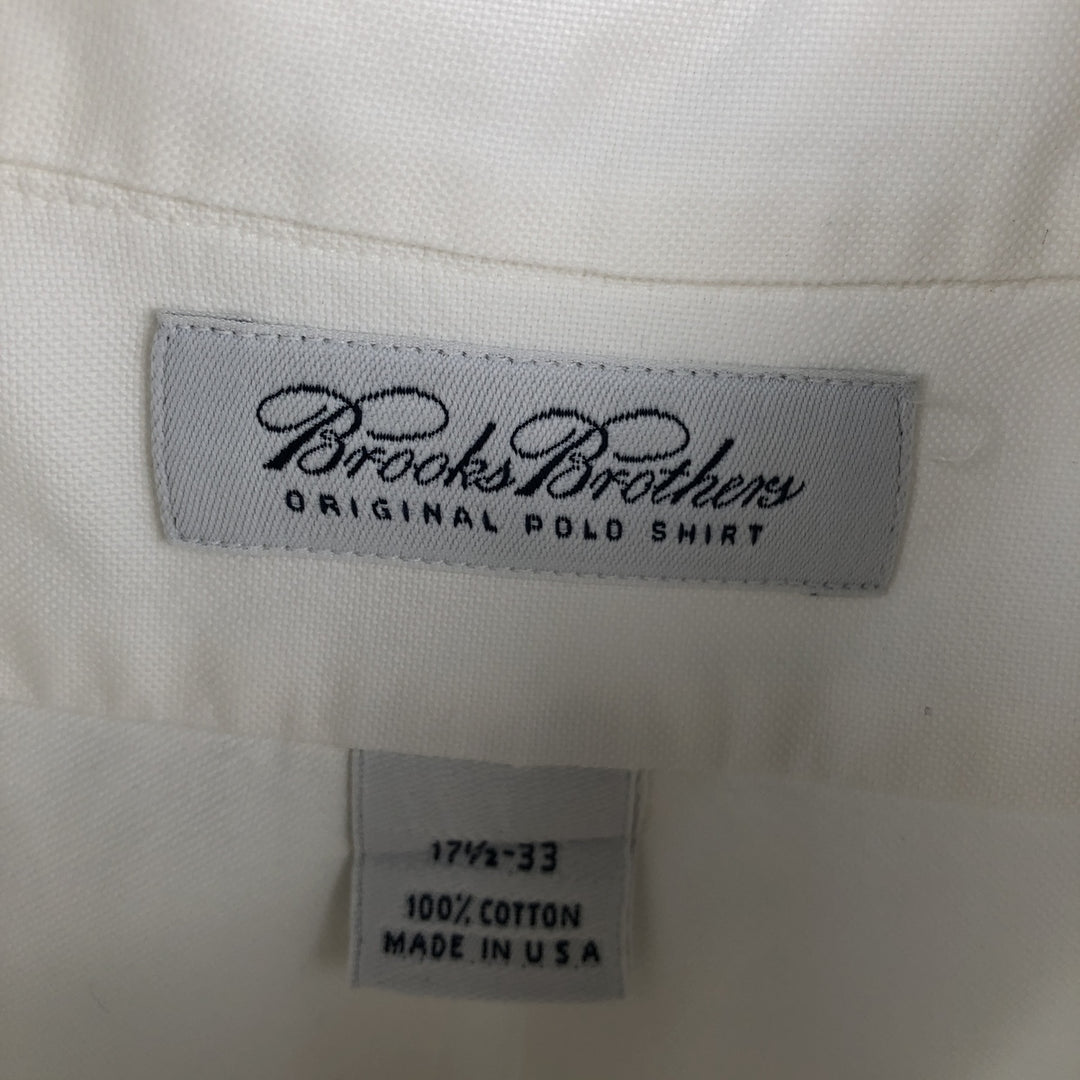 Brooks Brothers long-sleeved button-down shirt, Made in USA, Men's XL cotton white type Vintage Second Hand