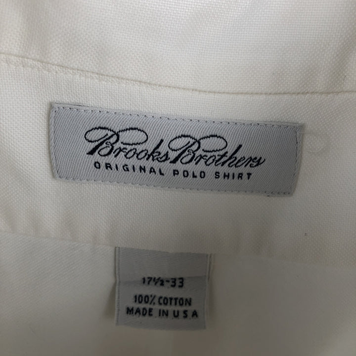 Brooks Brothers long-sleeved button-down shirt, Made in USA, Men's XL cotton white type Vintage Second Hand