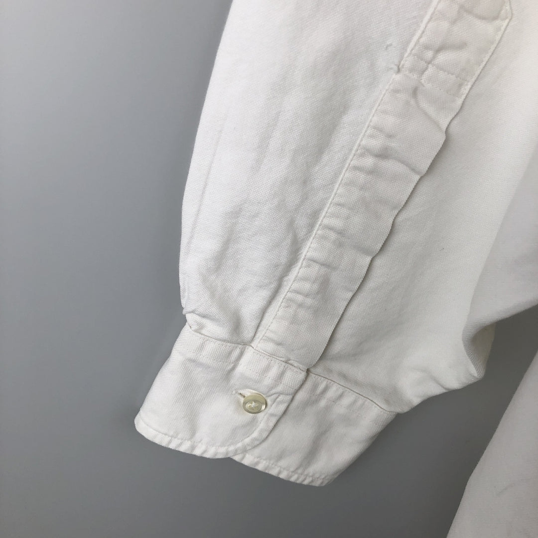 Brooks Brothers long-sleeved button-down shirt, Made in USA, Men's XL cotton white type Vintage Second Hand