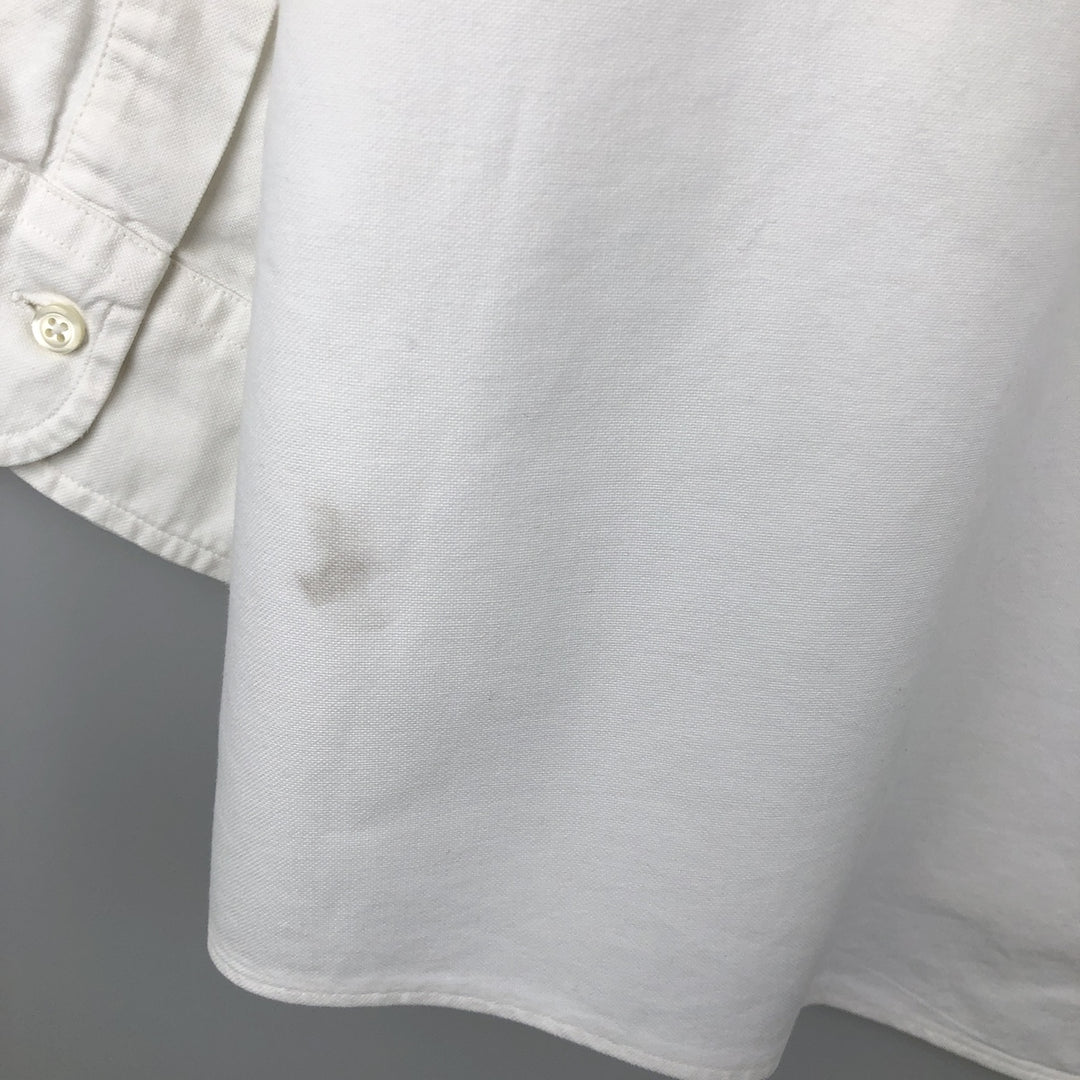 Brooks Brothers long-sleeved button-down shirt, Made in USA, Men's XL cotton white type Vintage Second Hand