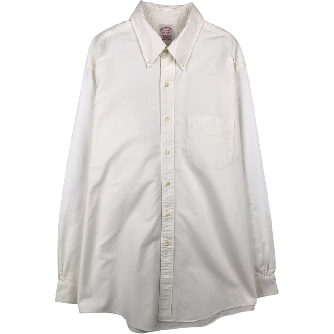 Brooks Brothers Est.1818 Long Sleeve Button Down Shirt Made in USA Men's XL Supima Cotton white type Vintage Second Hand