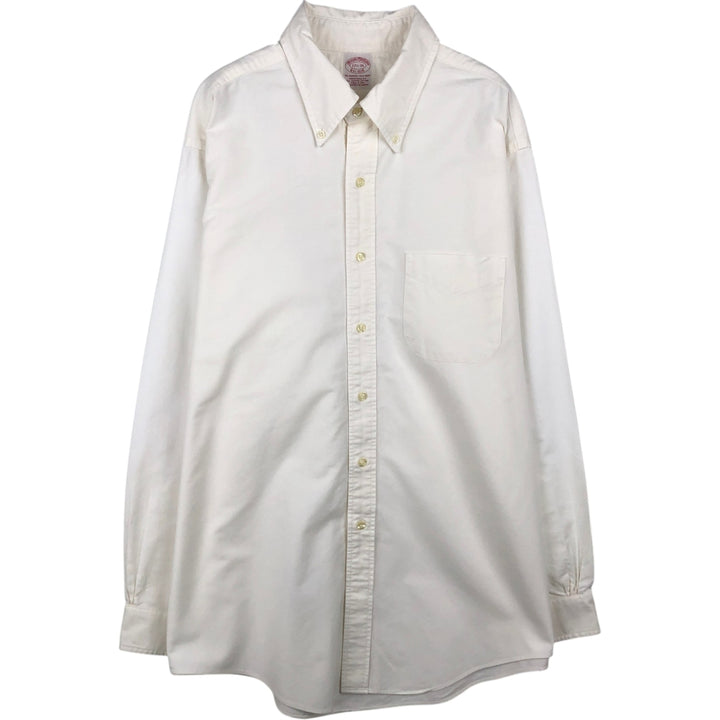 Brooks Brothers Est.1818 Long Sleeve Button Down Shirt Made in USA Men's XL Supima Cotton white type Vintage Second Hand