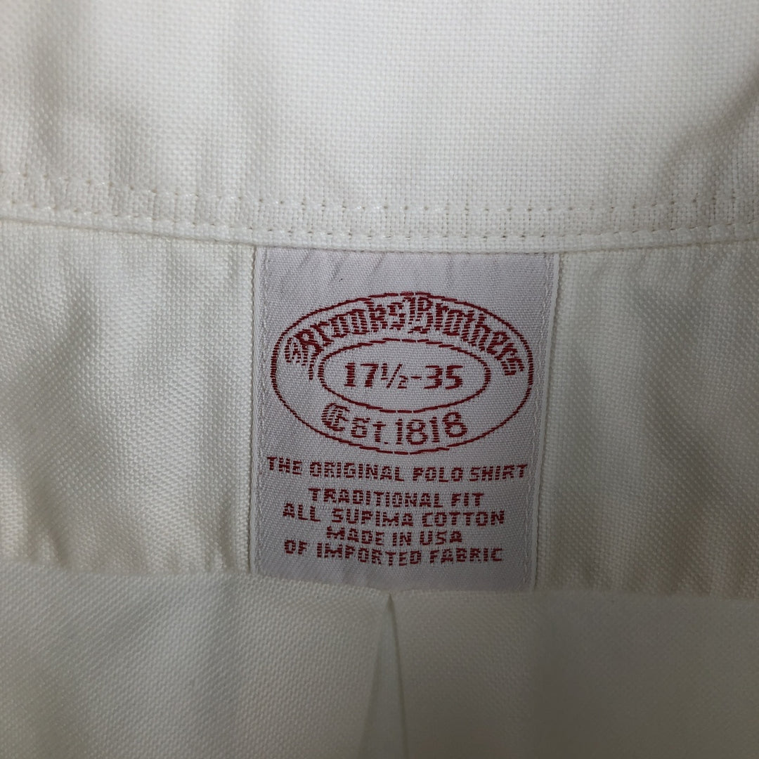 Brooks Brothers Est.1818 Long Sleeve Button Down Shirt Made in USA Men's XL Supima Cotton white type Vintage Second Hand