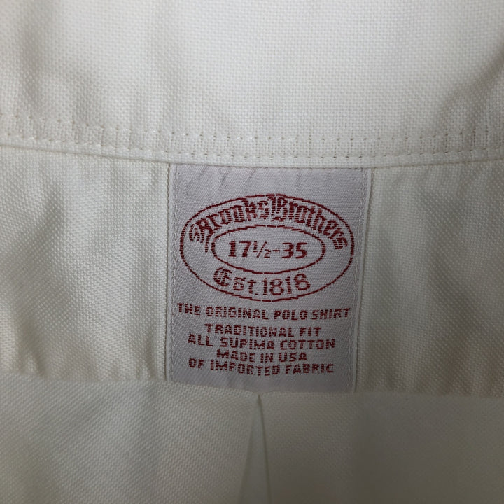 Brooks Brothers Est.1818 Long Sleeve Button Down Shirt Made in USA Men's XL Supima Cotton white type Vintage Second Hand