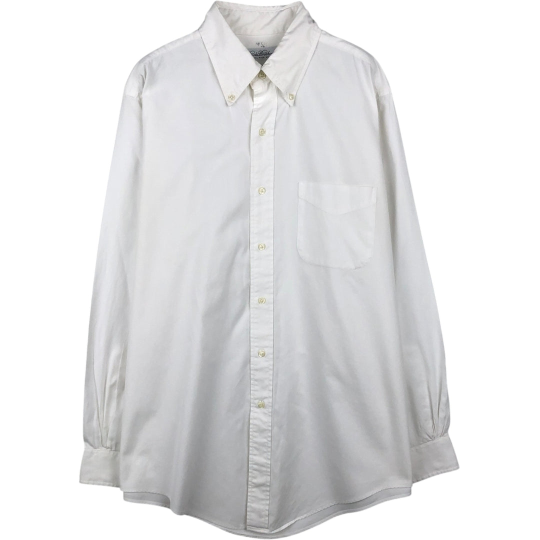 Brooks Brothers long sleeve button down shirt made in USA, size L for men cotton white type Vintage Second Hand