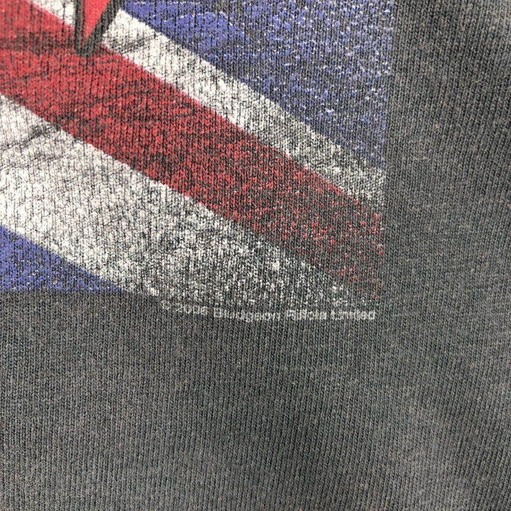 Hanes Heavyweight Def Leppard Union Jack Band T-Shirt (Men's Size L) cotton Charcoal Vintage Second Hand