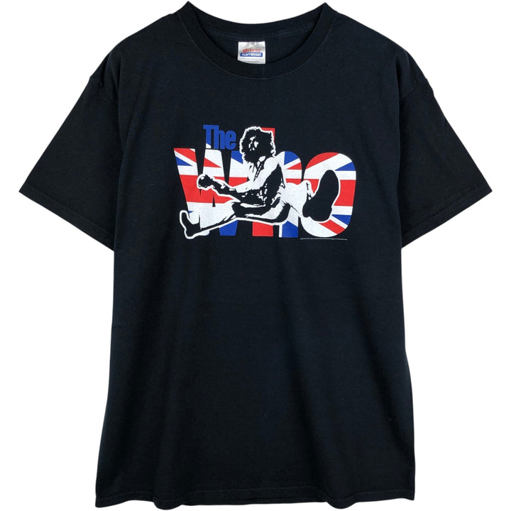 Hanes THE WHO Band T-Shirt (Men's Size L) cotton black type Vintage Second Hand