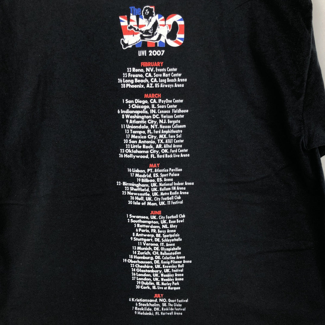 Hanes THE WHO Band T-Shirt (Men's Size L) cotton black type Vintage Second Hand